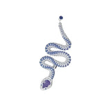 HUANHZI Purple Silver Snake Ear Clip Vintage Jewelry Gift Party