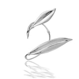 Silver Bamboo Leaf Metal Ear Clip for Men Women Vintage Jewelry Gift