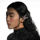 Silver Bamboo Leaf Metal Ear Clip for Men Women Vintage Jewelry Gift