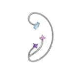 Sweet Style Silver Zircon Ear Clip for Women Girls Vintage Jewelry