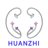 Sweet Style Silver Zircon Ear Clip for Women Girls Vintage Jewelry