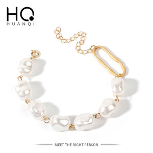 Baroque Pearls Chain Bracelet for Women Girl Party Jewelry