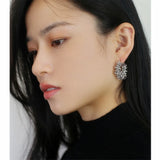 Multi-layer Twist Rhinestone Metal Ear Buckle for Women