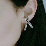 Punk Geometric Cross Irregular Metal Ear clip Earrings for Women Girl