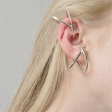 Punk Geometric Cross Irregular Metal Ear clip Earrings for Women Girl