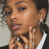 Punk Geometric Cross Irregular Metal Ear clip Earrings for Women Girl