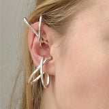 Punk Geometric Cross Irregular Metal Ear clip Earrings for Women Girl