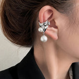 Rhinestone Pearl Metal Ear Bone Clip Y2K Punk Party Charm Jewelry