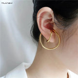 Geometric Distortion Curve Clip Earrings for Women Girl