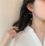 Geometric Distortion Curve Clip Earrings for Women Girl