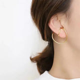 Geometric Distortion Curve Clip Earrings for Women Girl