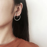 Geometric Distortion Curve Clip Earrings for Women Girl