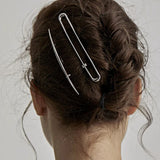 Metal Geometric Rectangle Multilayer Hair Clip for Women