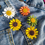 Vintage Metal Plant Flowers Daisy Brooch for Couples