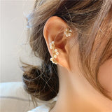 Freshwater Pearl Leaves Ear Bone Clip Ear Hook Earring