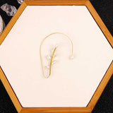 Freshwater Pearl Leaves Ear Bone Clip Ear Hook Earring