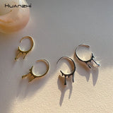 Metal Water Droplets Circle Hoop Earrings for Women Girls