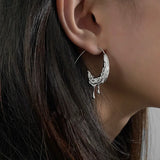 Metal Water Droplets Circle Hoop Earrings for Women Girls