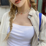 Colorful Acrylic Clear Stones Choker Necklace for Women