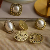 Pearl Zircon Retro Earrings for Women Party Jewelry