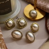 Pearl Zircon Retro Earrings for Women Party Jewelry