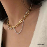 Punk Clavicle Necklace Thick Chain Hip Hop Multilayer Choker Necklace