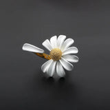Enamel Daisy Flower Bangle with Bee Bracelet