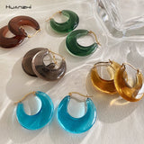 Colorful Acrylic Hoop Earrings Geometric for Women Girls Jewelry