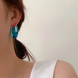 Colorful Acrylic Hoop Earrings Geometric for Women Girls Jewelry
