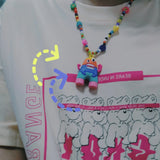 Harajuku Bead Dice Rainbow Mushroom Necklace for Women