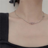 Purple Beaded Necklace for Women