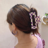HUANZHI Multicolor Square Acetate Hair Clip Claw Women Hair Accessories