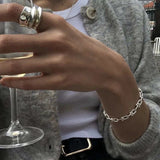 Punk Metallic Geometric U Shaped Chain Buckle Necklaces Choker Bracelets