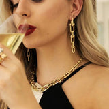 Punk Metallic Geometric U Shaped Chain Buckle Necklaces Choker Bracelets