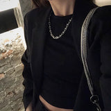 Punk Metallic Geometric U Shaped Chain Buckle Necklaces Choker Bracelets