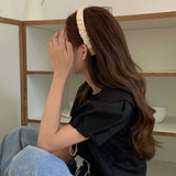 Vintage Sponge Pearl Hairband for Girls Women Hair Accessories