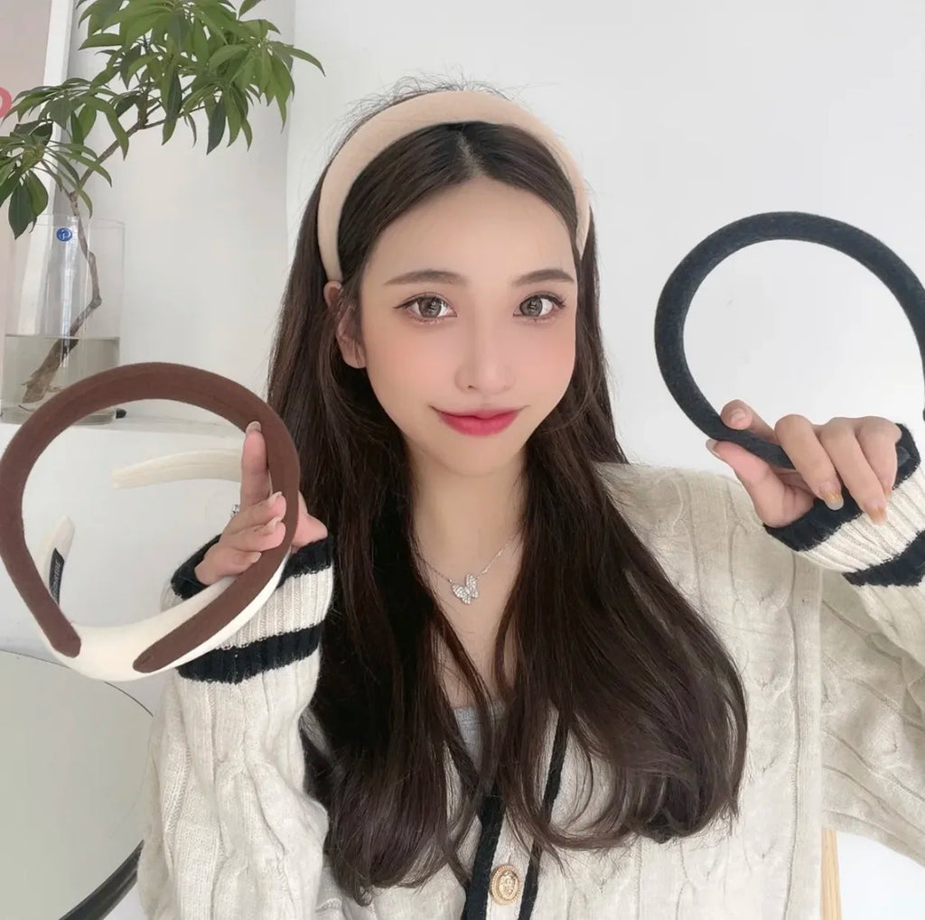 Vintage Sponge Pearl Hairband for Girls Women Hair Accessories