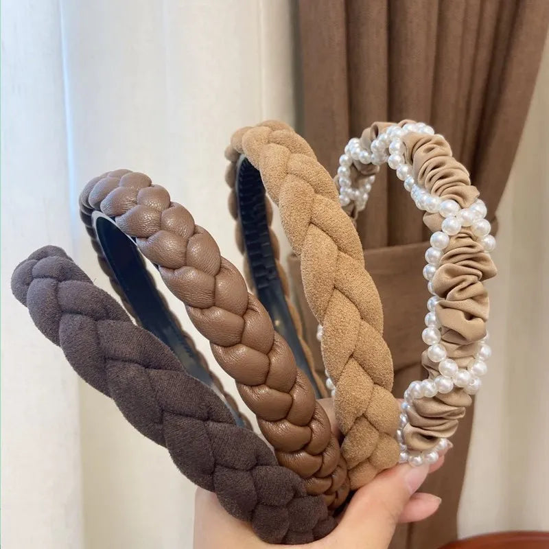 Vintage Sponge Pearl Hairband for Girls Women Hair Accessories