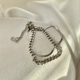 Double Layer Stainless Steel Chain Bracelets for Women