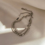 Double Layer Stainless Steel Chain Bracelets for Women