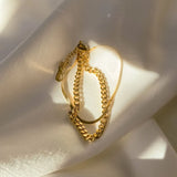Double Layer Stainless Steel Chain Bracelets for Women