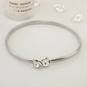 Punk Titanium Heart Rhinestone Necklace