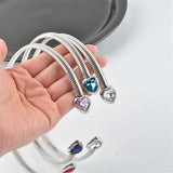 Punk Titanium Heart Rhinestone Necklace