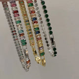 Colorful Zircon Metal Women's Rainbow Bracelet Jewelry