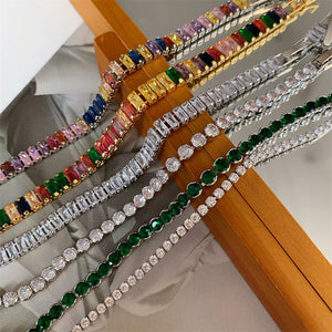 Colorful Zircon Metal Women's Rainbow Bracelet Jewelry