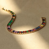 Colorful Zircon Metal Women's Rainbow Bracelet Jewelry
