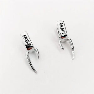 Silver Triangle Thorns Small Stud Earrings Unisex Ear Y2k Jewelry