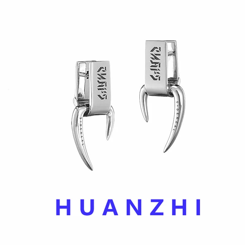Silver Triangle Thorns Small Stud Earrings Unisex Ear Y2k Jewelry