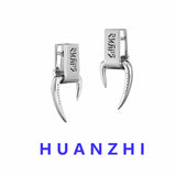 Silver Triangle Thorns Small Stud Earrings Unisex Ear Y2k Jewelry