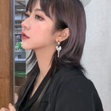 Punk Metal Key Drop Earrings Geometric Round Earrings